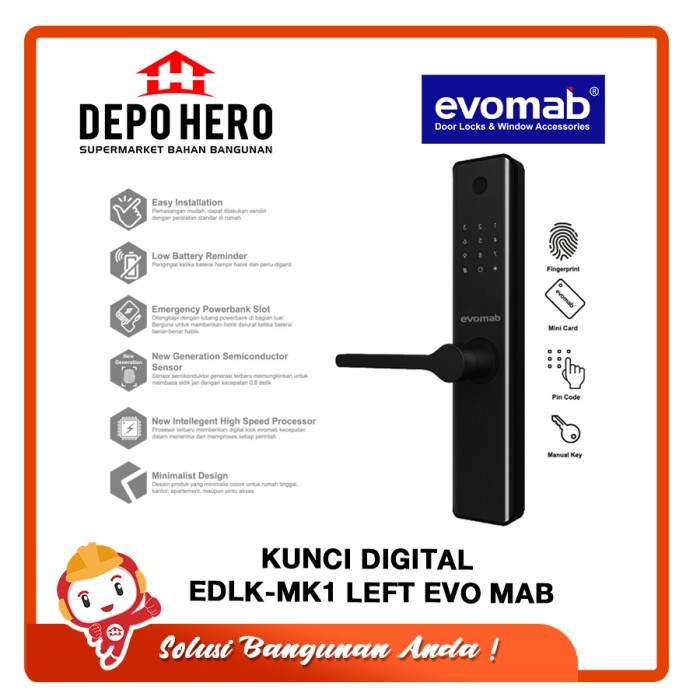 KUNCI ELEKTRONIK DIGITAL EDLK-MK1 LEFT EVO MAB