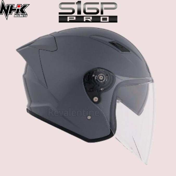 NHK S1GP PRO Grey Glossy Solid | Helm Half Face S1-GP abu kilap SNI LAT
