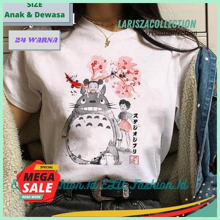 KAOS PREMIUM  BONEKA TOTORO STUDIO GHIBLI MIYAZAKI HAYAO MY NEIGHBOR TOTORO - T SHIRT KARTUN ANIMASI