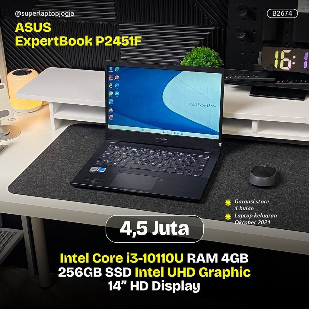 ASUS ExpertBook P2451F intel core i3 gen 10 laptop bisnis