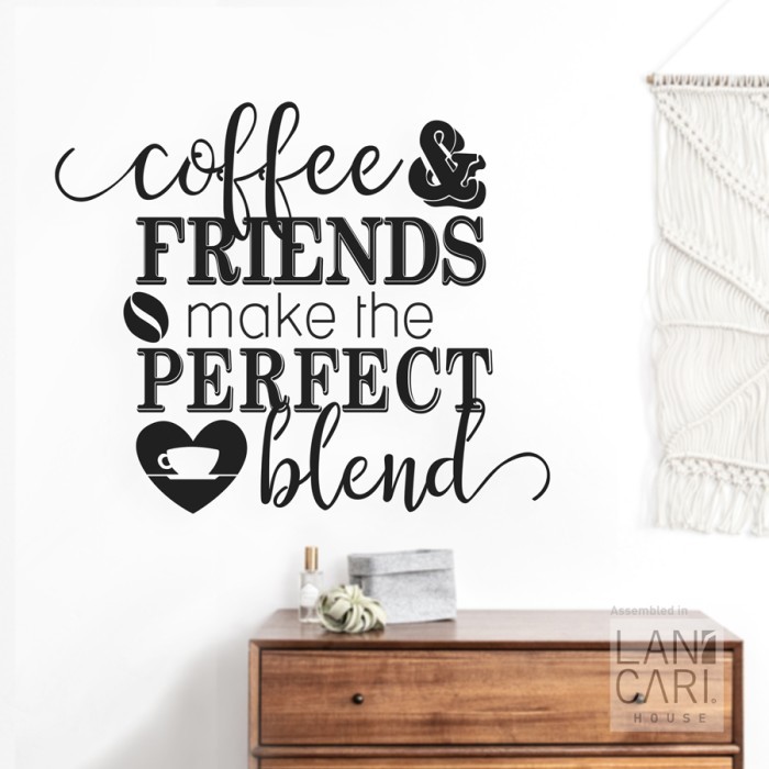 Sticker Cutting Coffee & Friends Sticker Kaca Dinding Kopi Shop