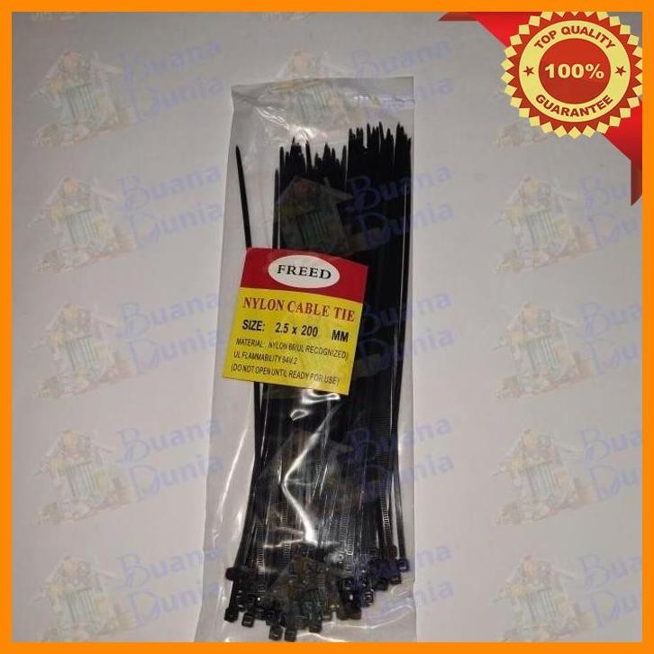 

(BUAN) CABLE TIES 20CM | KABEL TIES | KABEL TIS 200MM HITAM (100 PCS)