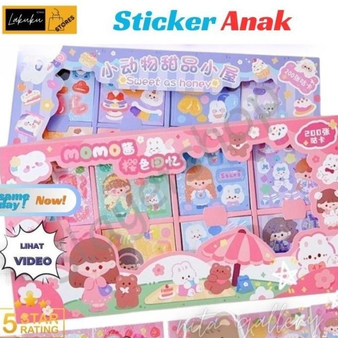 

Sale Stiker Box Momo 1 Box Isi 100 Lembar Sticker Glitter