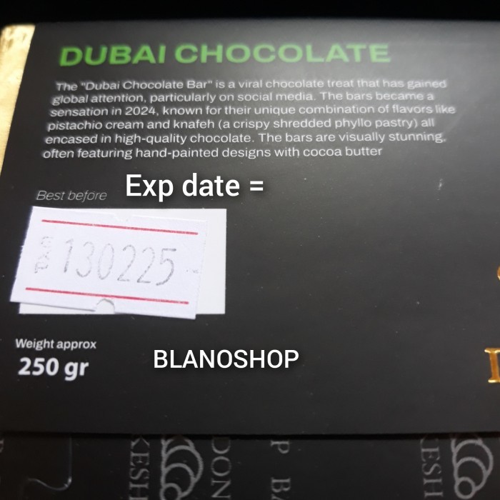 

Coklat Dubai Don Bake Shop Chocolate SE01