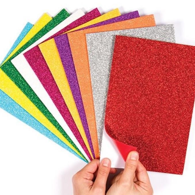 

Sale Glitter Gold Silver Color Paper Sticker Stiker Kertas Warna Emas Perak