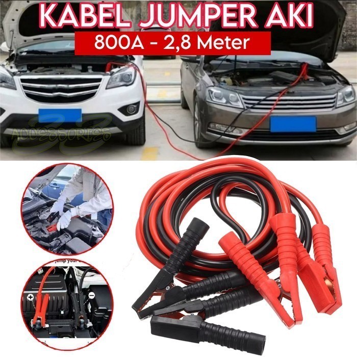 Kabel Jumper Starter Aki Battery Accu 800 Amp Panjang 2.8 Meter Mobil Confero Formo Alvez Cortez