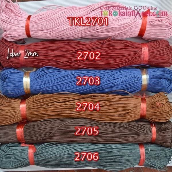 TERBARU TKL27 Tali Kulit Sintetis Bulat uk 2mm (Per Meter) HOT SALE