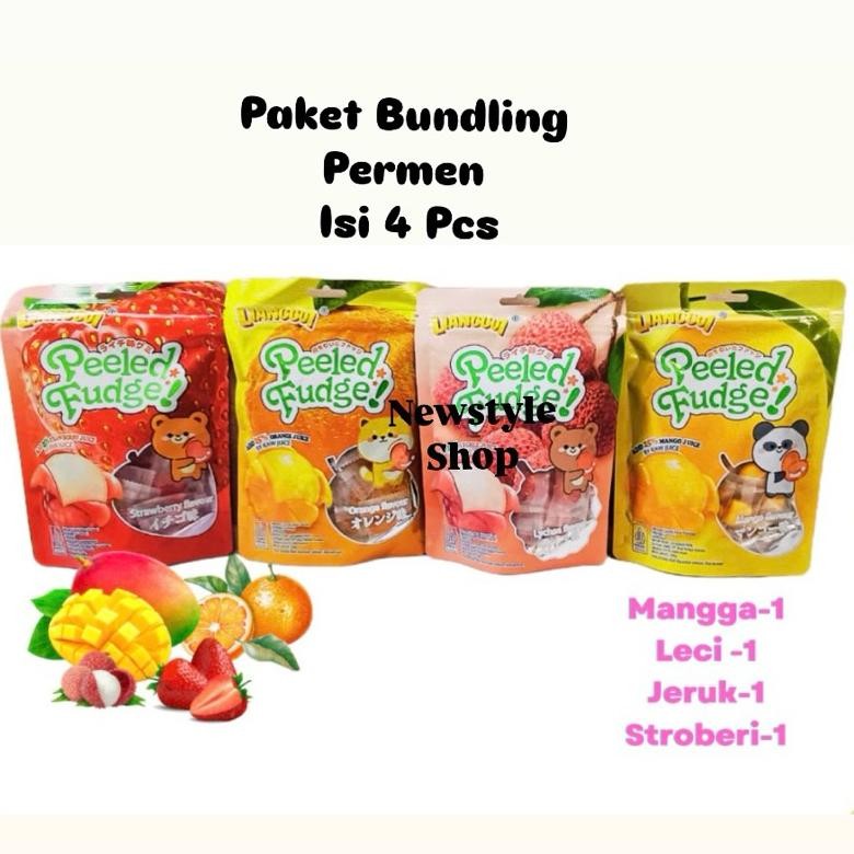 

Lm - HALAL Lianggui Permen Kupas 4in1 All Fruit Peeled Gummy | Permen Buah | Permen Lunak Aneka Rasa | Permen Mangga | Permen Leci | Permen Jeruk | Permen Jelly