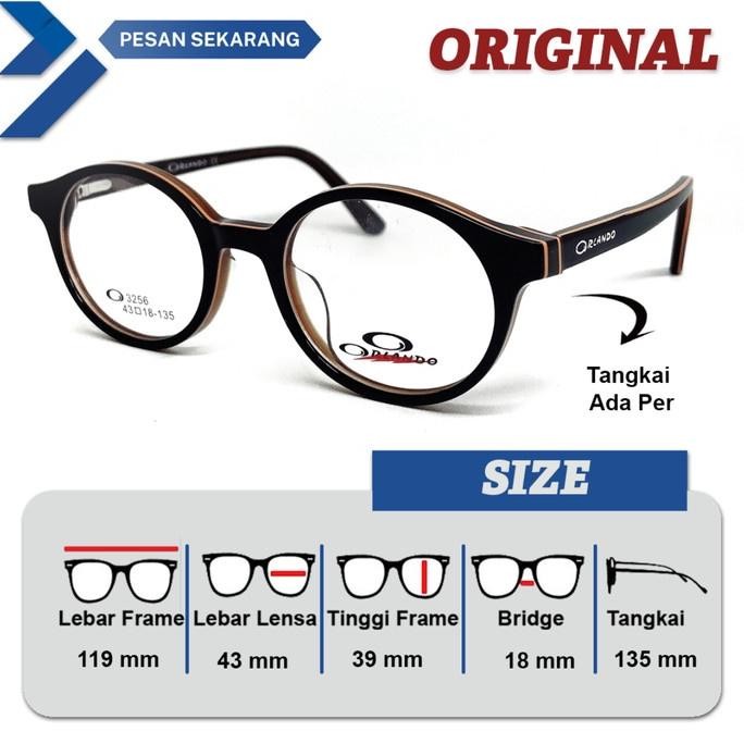 Ready FRAME KACAMATA PRIA / WANITA ORIGINAL ORLANDO 3256 SIZE KECIL