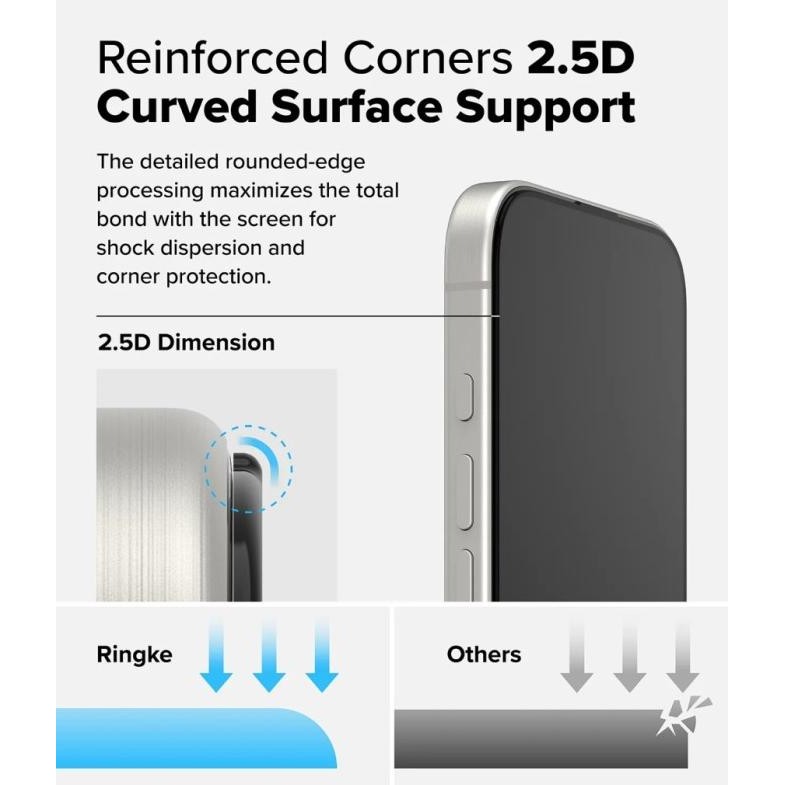 

Ringke Tempered Glass Iphone 16 Pro Max / 16 Pro / 16 Plus / 16 - Easy Slide Anti Gores Terlaris