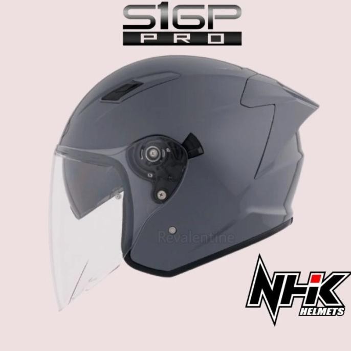 ASLI NHK S1 GP PRO PLUS DIM GREY GLOSSY ORIGINAL | HELM HALF FACE S-1 PLUS