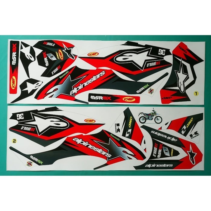Terlaris Stiker Motor Klx Bf Alpinestar Merah