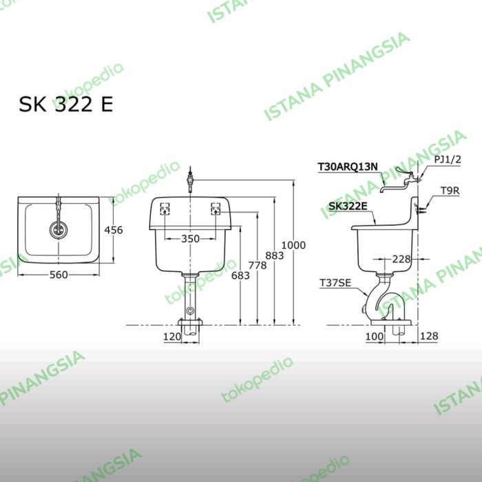 Mantab Service Sink Toto Sk322E