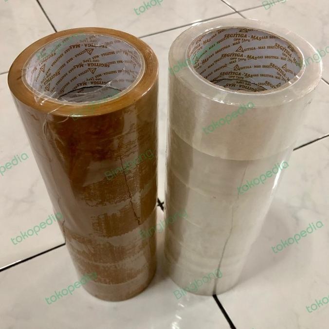 

Lakban Selotip Segitiga Mas 48 x 100 mm Opp Tape Bening Coklat