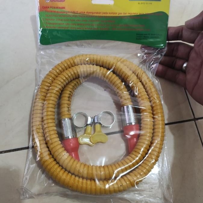 selang gas lpg Solid lapis baja SNI 1,8m