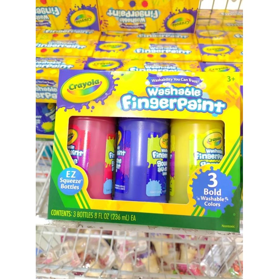 

Crayola Washable Fingerpaint Set isi 3 Colors in Squeeze Bottles