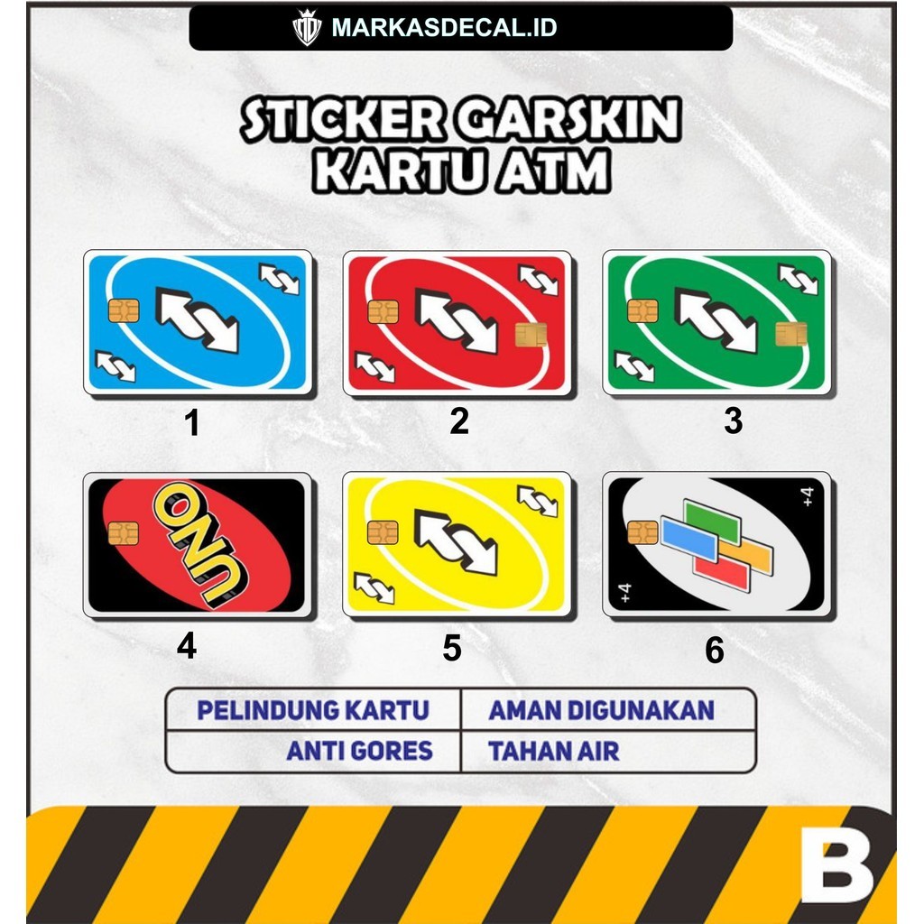

Wrap* New Stiker Card Atm Kartu Karakter Uno Personalized Wrap Skin Stiker Garksin CUSTOM Gratis (2pcs)