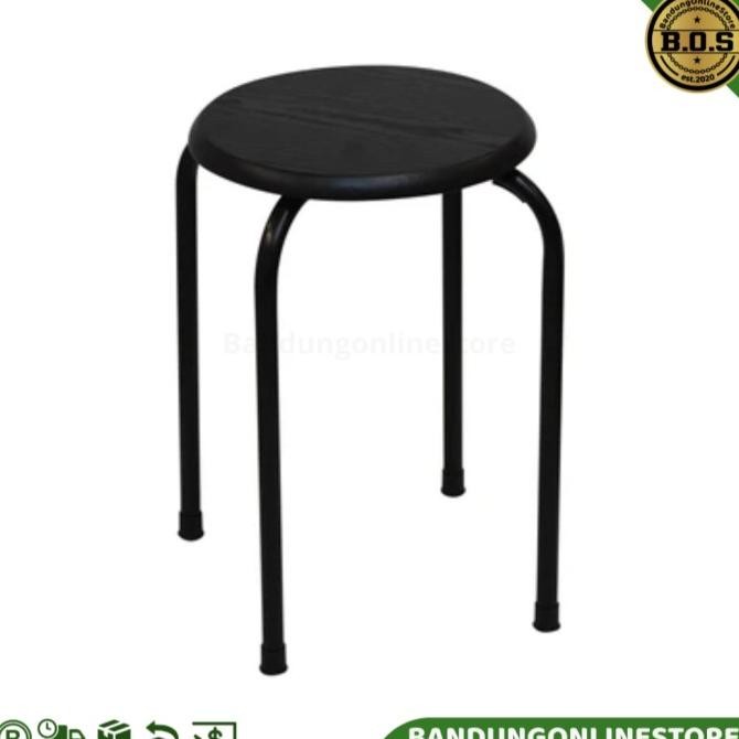 Bangku Baso Hitam Informa Kursi Bakso Hove Kursi Bulat Round Stool Black