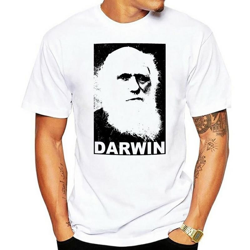 Atasan Katun 100% Fashion 2024, Kaos Charles Darwin Warna Solid, Asal Usul Spesies, Kaos Ateis Alam 