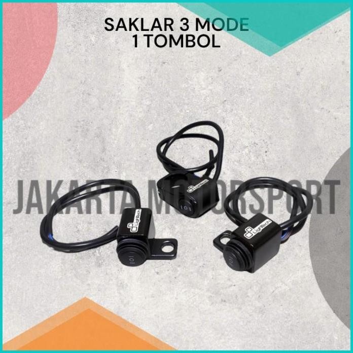 LIGHTECH - Saklar On Off Lampu Sorot Tembak 3 Mode Spion Stang Kiri Ka