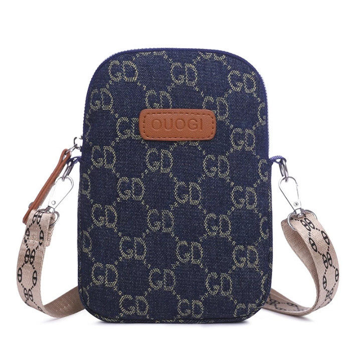 PROMO Tas Selempang Wanita OUOGI Import Sling Bag Perempuan Mini - Navy Jeans