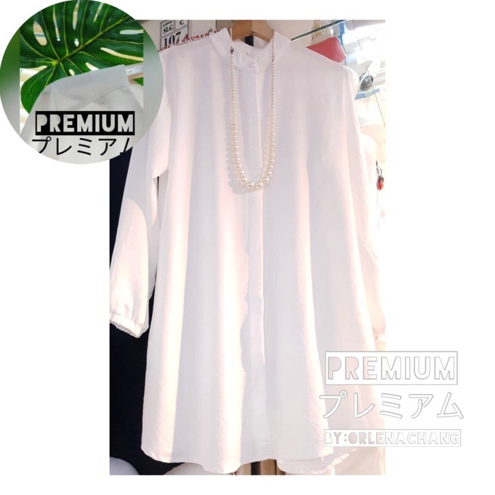 PREMIUM Shanghai putih wanita tunik halus airflow import LAURA elegan termurah
