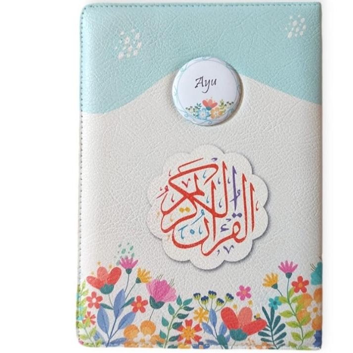 Alquran Caleb Resleting (A5) Custom Nama Di Pin/Quran Dompet Resleting+Pin Terjemah