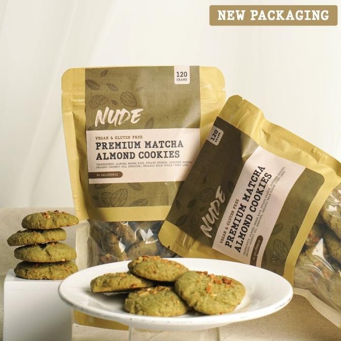 

siap kirim premium matcha cookies gluten free & vegan - diet low calories kukis