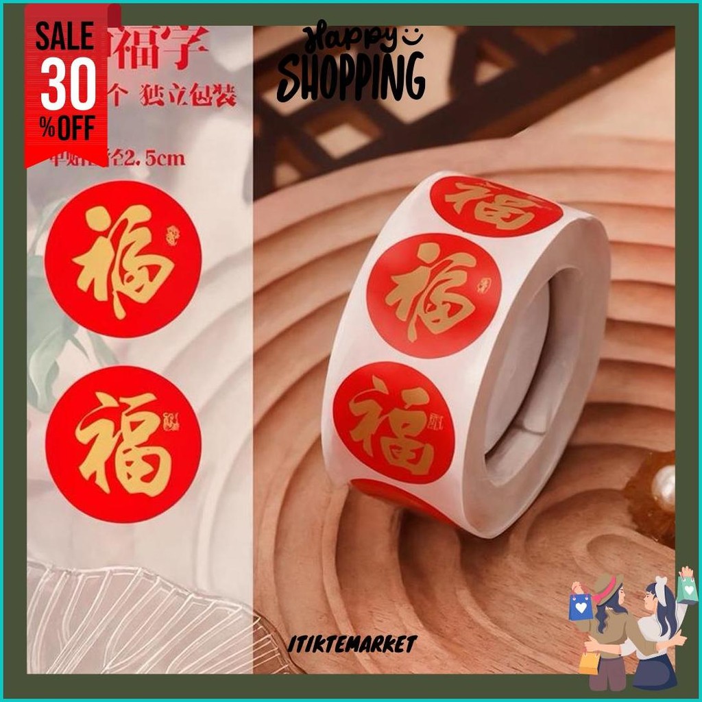 

Joyful 500Pcs Sticker Imlek Fu 2025 / Tempelan Chinese New Year Terbaru / Seticker Tahun Baru Cina Tempel Kue Buah Pot Cangkir Amplop Angpao Hiasan / Sticker Dekorasi Imlek Lunar New Year / Stiker Ampao Amplop Merah Kilat