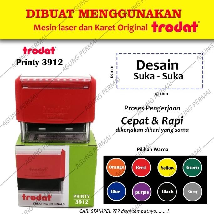 

New Stock !! Stempel Otomatis Custom Logo & Nama - Trodat 3912
