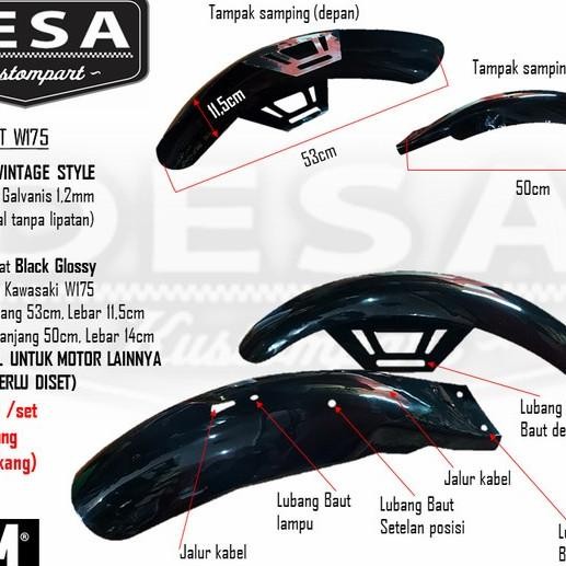 Spakbor Kawasaki W175 Set Custom