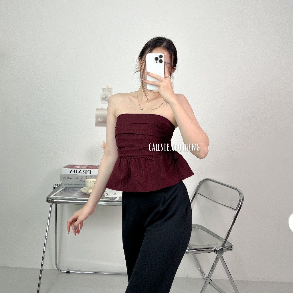 Pakaian Sexy [ callsie ] - JESSIE TOP ( import / atasan wanita / crop top / sabrina / off shoulder