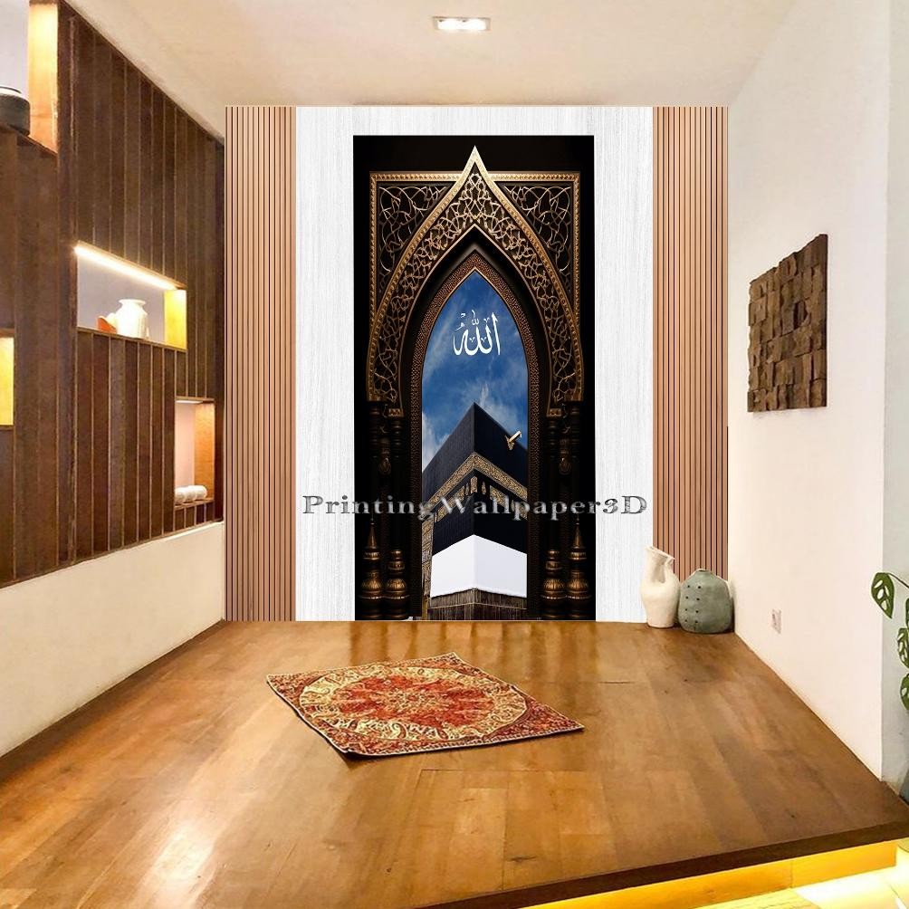 Stiker Dekorasi Musholla Mihrab Stiker musholla rumah mihrab musholla rumah elegan Dekorasi dinding 