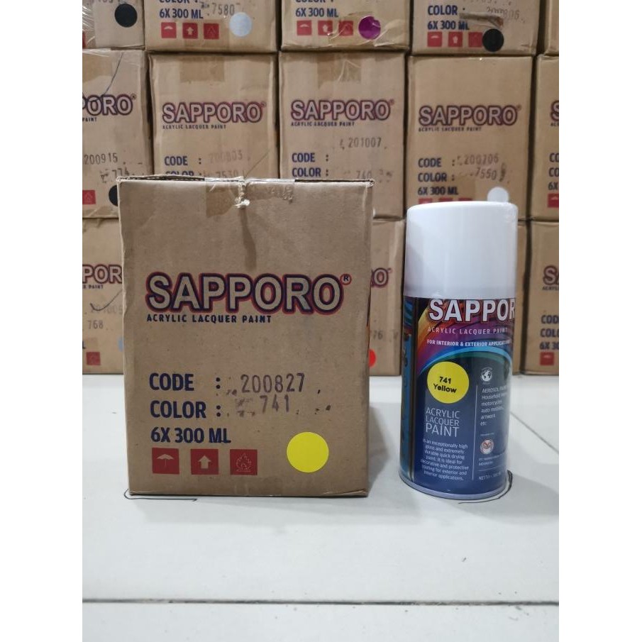 Baru Cat Semprot Sapporo Paint 741 Yellow Kuning lesmo99 Buru Order