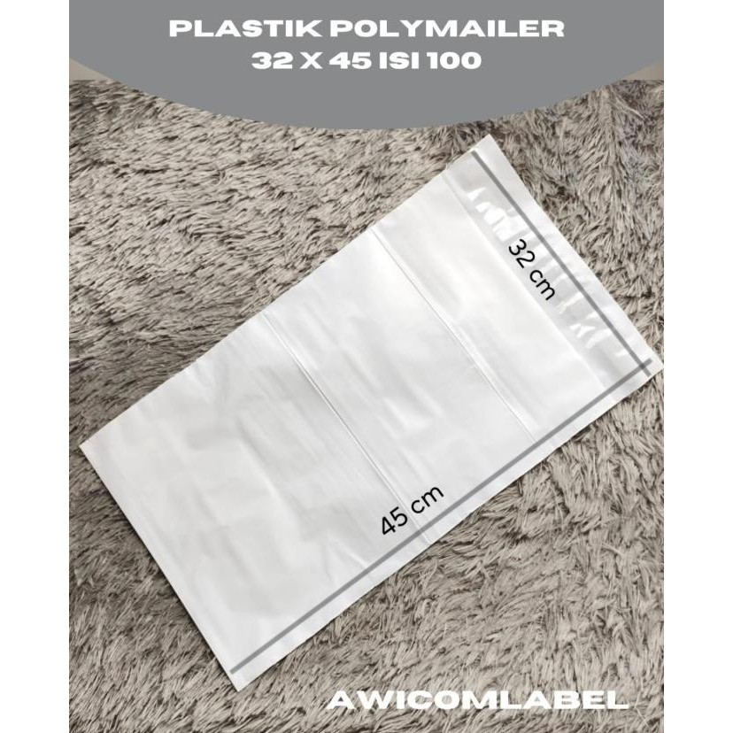 Terlaris 32X45 Polymailer Putih Plastik Packing Ukuran 32 X 45 Cm Isi 100
