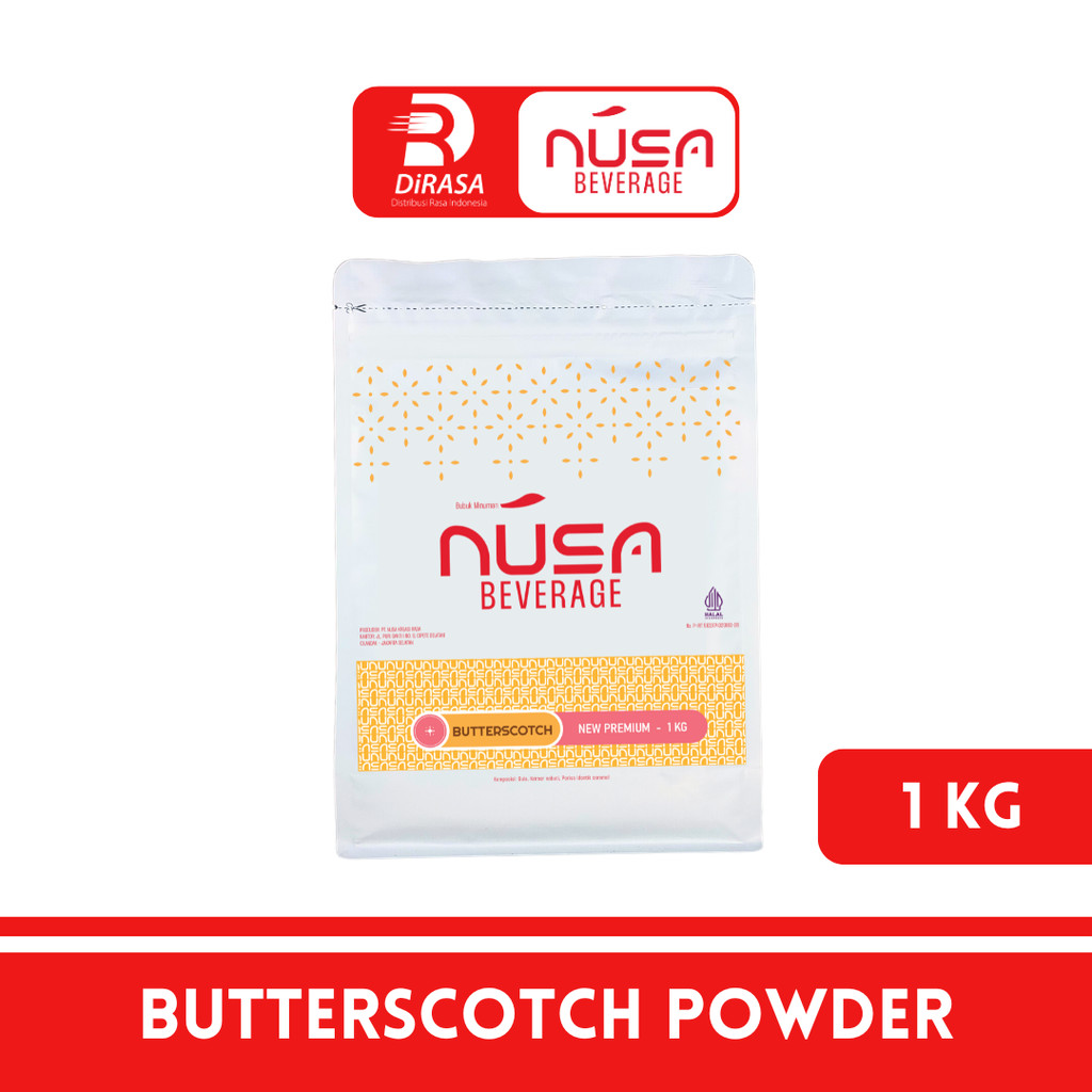 

DiRASA - NUSA BEVERAGE Butterscotch Drink Powder 1 KG Untuk Bisnis HORECA/Barista/Bartender/Mixologist