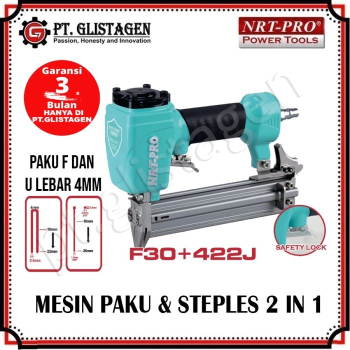 

NRT-PRO F30+422J Mesin Air Nailer Safety Lock 2in1 Staples Paku Tembak
