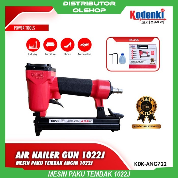 

Air Nailer Gun 1022J Mesin Alat Paku Tembak Angin Staples Stapler