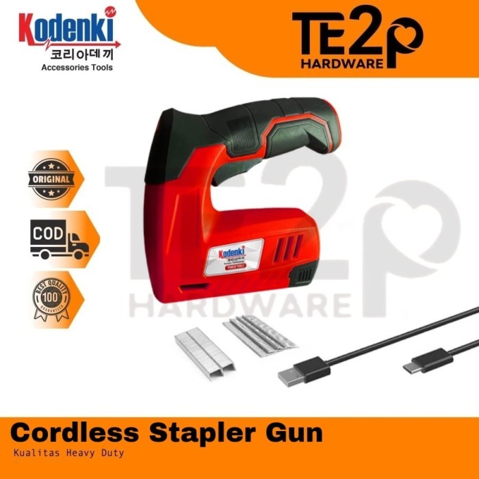 

Kodenki Cordless Stapler Gun 2in1 Baterai 4V Alat Tembak Paku Staples - Mesin Alat Cordless Staples