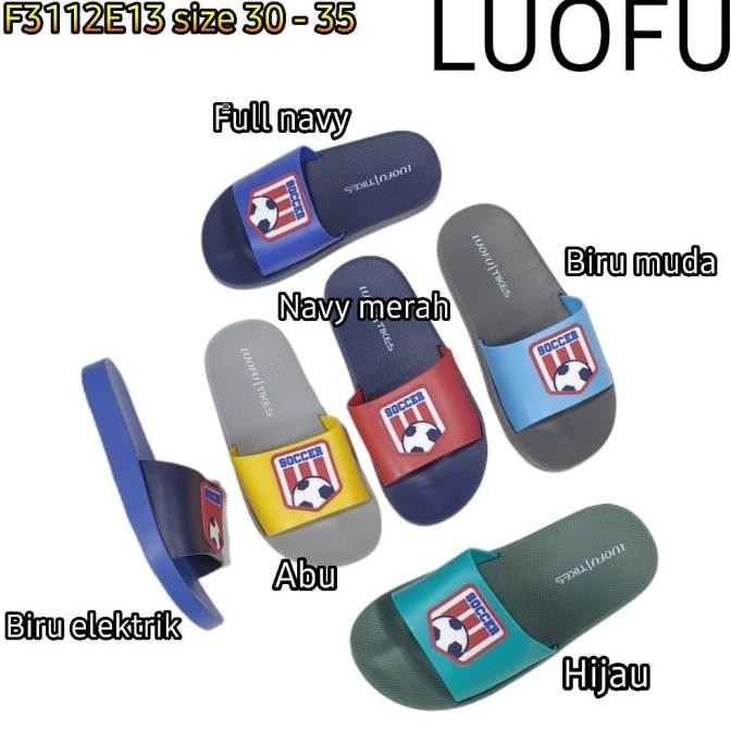 F3112E13 LUOFU ORIGINAL JELLY SANDAL KARET EMPUK ANAK COWOK IMPORT