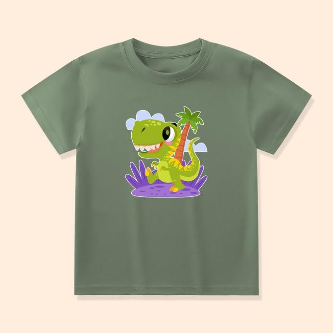 BAJU KAOS ANAK DINOSAURUS CUSTOM NAMA LAKI-LAKI PEREMPUAN DIN-01 A