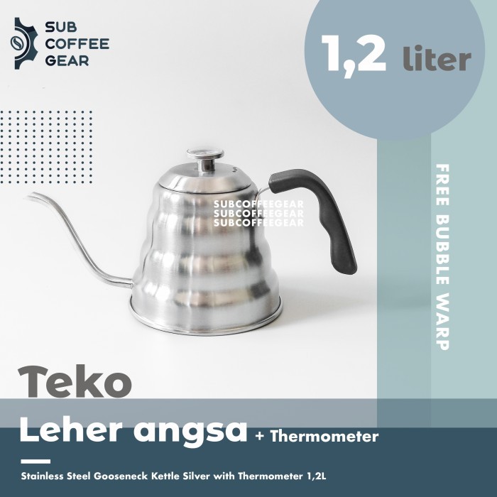 Termurah Teko Leher Angsa Gooseneck Kettle Thermometer Suhu Pour Over 1200Ml