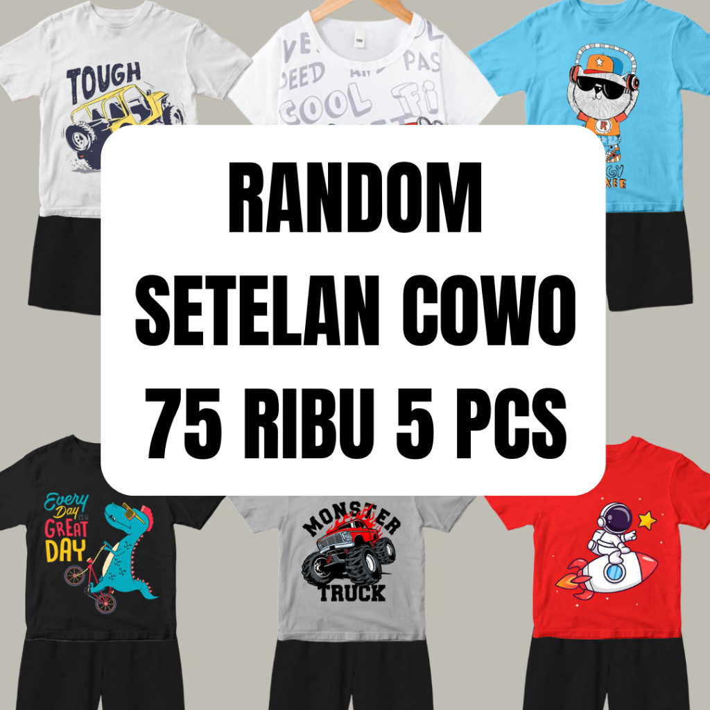 Setelan Baju Bayi & Anak Paket Usaha Baju Kaos Setelan Harian Anak Laki Laki Distro Import 1 - 10