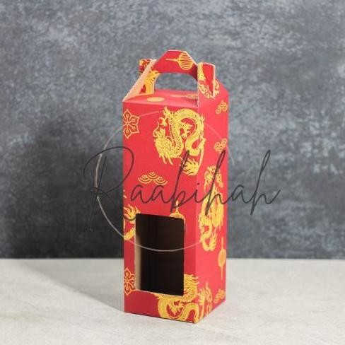 CR - (10 pcs) kardus botol imlek 1 Liter hampers bottle sincia motif naga CNY box botol 1L kotak tum