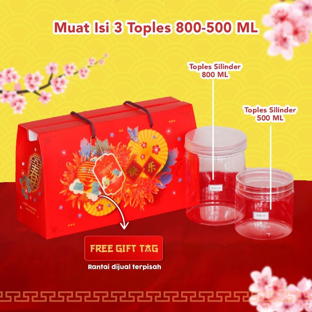 

CR - 10 Pcs Gable Box Imlek 3 Jar uk 28x10x13- Chrysanthemum TERLARIS