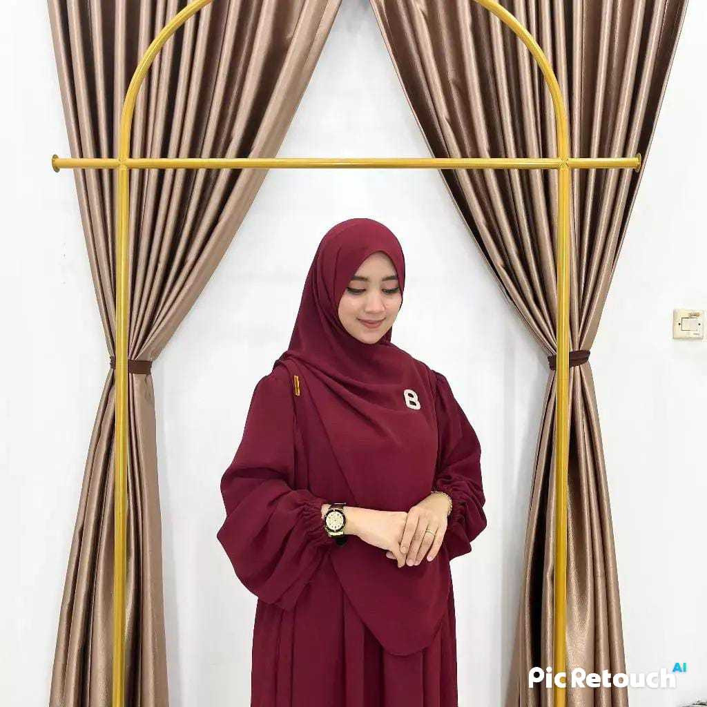Gamis Lebaran 2025 Model Gamis Terbaru Remaja Bahan Adem Set Hijab Games Kondangan Muslim Pesta Mewa