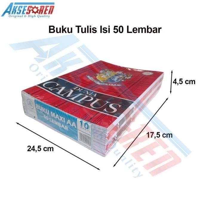 

BUKU TULIS SEKOLAH CAMPUS MAXI AA 1 PACK [ISI 36/50 LEMBAR] / KAMPUS