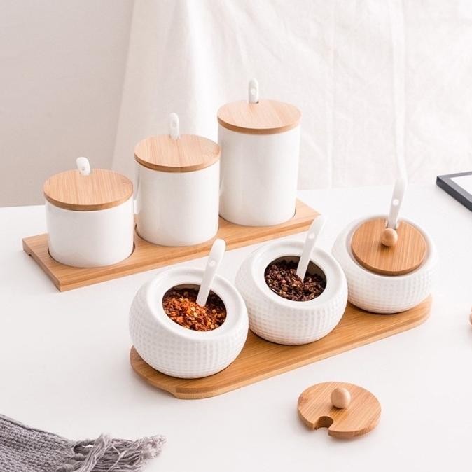 TRIO SPICE JAR / RUSTIC SPICE JAR / TEMPAT BUMBU KERAMIK / CERAMIC