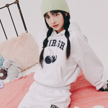 [Kirsh] Eunchae Cherry Logo Hoodie Arch Cherry Sweat Hoodie Korea |501F41FA|