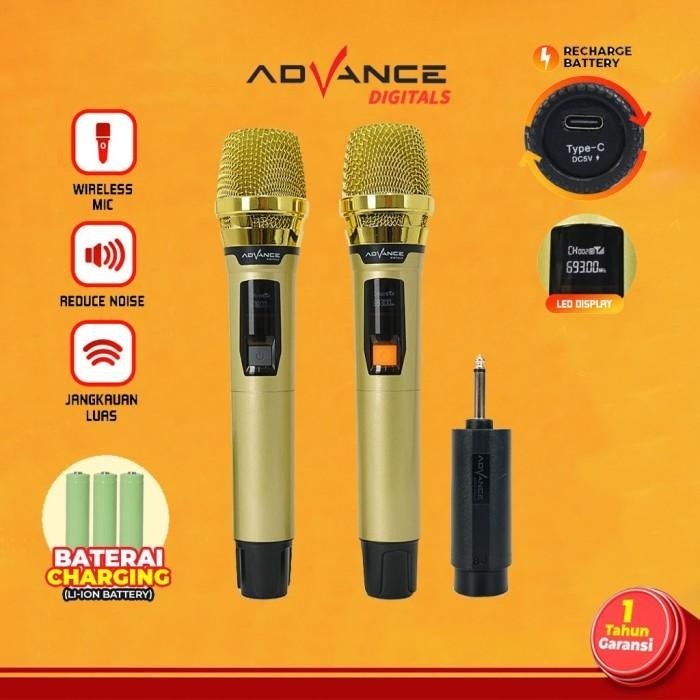 Ready StockAdvance Salon Bluetooth Karaoke Mic 2 Mik Mic-206